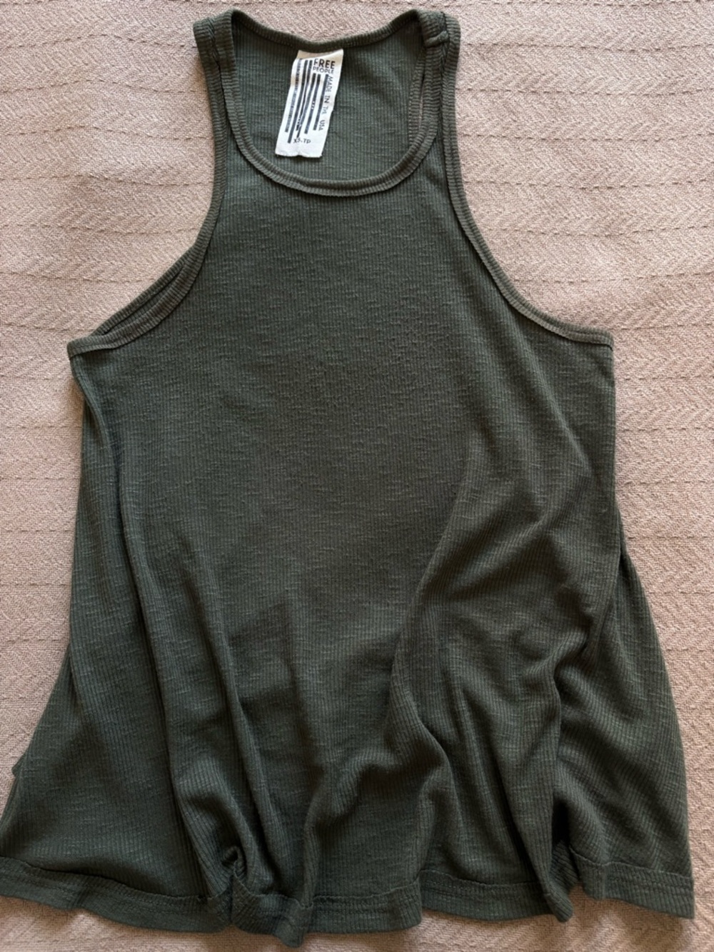 Free People Ribbed Tank Tops in Olive and Black - Knot Front - Picture 4 of 13